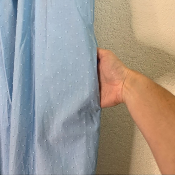 Lake Pajamas Womens Lolly 100% cotton midi dress in Morning Blue L - Picture 5 of 11